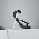 Modern gold & white bathroom basin faucet with curved spout