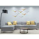 Modern gold & white ceramic bird pendant wall decor living room