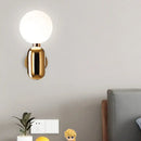 Modern gold white glass globe wall sconce bedroom e26 e27 light