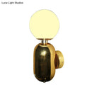 Modern gold white glass globe wall sconce bedroom e26 e27 light
