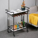 Modern gold & white marble bar cart wine rack dining room drinks trolley