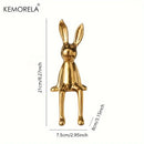 Modern gold white & silver sitting rabbit ornament living room decor