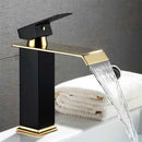 Modern gold & white waterfall basin faucet bathroom sink tap