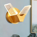 DecorBites™ Modern Crystal LED Gold Wings Wall Light Fixture for Bedroom - Sleek Wall Mounted Lighting