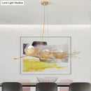 Modern gold wire mesh bird nest chandelier dining room island light