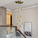 Modern gold woven crystal led chandelier kitchen pendant light