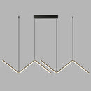 Modern gold zigzag pendant lighting fixture for dining room