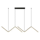 Modern gold zigzag pendant lighting fixture for dining room