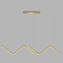 Modern gold zigzag pendant lighting fixture for dining room