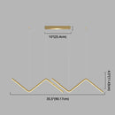 Modern gold zigzag pendant lighting fixture for dining room