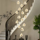 Modern golden acrylic led chandeliers living room cascading lights