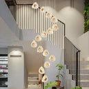 Modern golden acrylic led chandeliers living room cascading lights