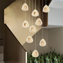 Modern golden acrylic led chandeliers living room cascading lights