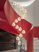 Modern golden acrylic led chandeliers living room cascading lights