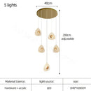 Modern golden acrylic led chandeliers living room cascading lights
