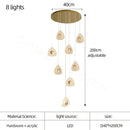 Modern golden acrylic led chandeliers living room cascading lights