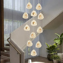 Modern golden acrylic led chandeliers living room cascading lights