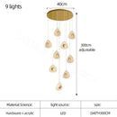 Modern golden acrylic led chandeliers living room cascading lights