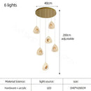 Modern golden acrylic led chandeliers living room cascading lights
