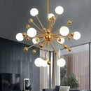 Modern golden acrylic molecule chandelier kitchen glass globe light