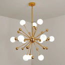 Modern golden acrylic molecule chandelier kitchen glass globe light