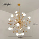 Modern golden acrylic molecule chandelier kitchen glass globe light