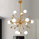 Modern golden acrylic molecule chandelier kitchen glass globe light
