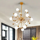 Modern golden acrylic molecule chandelier kitchen glass globe light