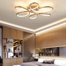 Modern golden aluminum ceiling lights for living room five ring design