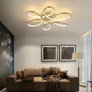 Modern golden aluminum ceiling lights for living room five ring design
