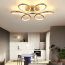 Modern golden aluminum ceiling lights for living room five ring design