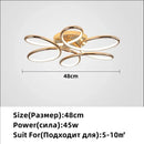 Modern golden aluminum ceiling lights for living room five ring design