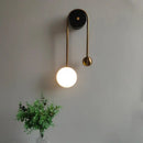 Modern golden ball led wall lamp gold & white bedroom sconce