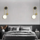 Modern golden ball led wall lamp gold & white bedroom sconce
