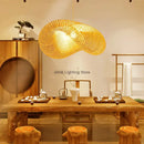 Modern golden bamboo wave shade pendant lamp dining room