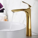 Modern golden bathroom faucet curved single handle basin tapware