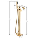 Modern golden bathtub shower faucet waterfall tap with handheld shower