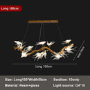 Modern golden bird crystal glass branch chandelier living room