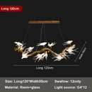 Modern golden bird crystal glass branch chandelier living room