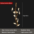 Modern golden bird crystal glass branch chandelier living room