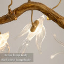 Modern golden bird crystal glass branch chandelier living room