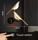 Modern golden bird led wall lamp – bedroom rotatable sconce