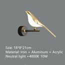 Modern golden bird led wall lamp – bedroom rotatable sconce