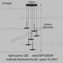 Modern golden black led long chandelier for staircase dining room