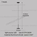 Modern golden black led long chandelier for staircase dining room