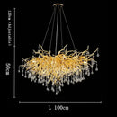 Modern golden branch crystal chandelier living room luxury lighting