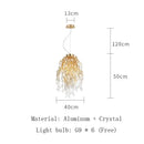 Modern golden branch crystal led ceiling chandelier living room