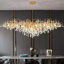 Modern golden branch crystal led ceiling chandelier living room