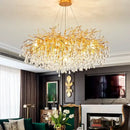 Modern golden branch crystal led chandelier living room light