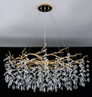 Modern golden branch led ceiling chandelier living room crystal light